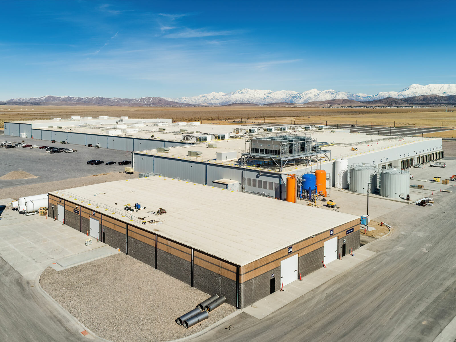 Aerial view of a food and beverage facility.