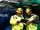 Two electricians on a job site looking at information on a tablet.
