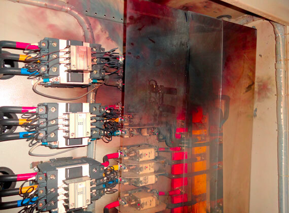 Example of a damaged electrical system.