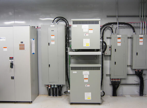 Very clean and organized electrical equipment in a facility.