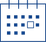 A blue outline drawing of a calendar with three rows of five squares each, representing days. One square near the center is outlined, indicating a specific date is selected or highlighted.