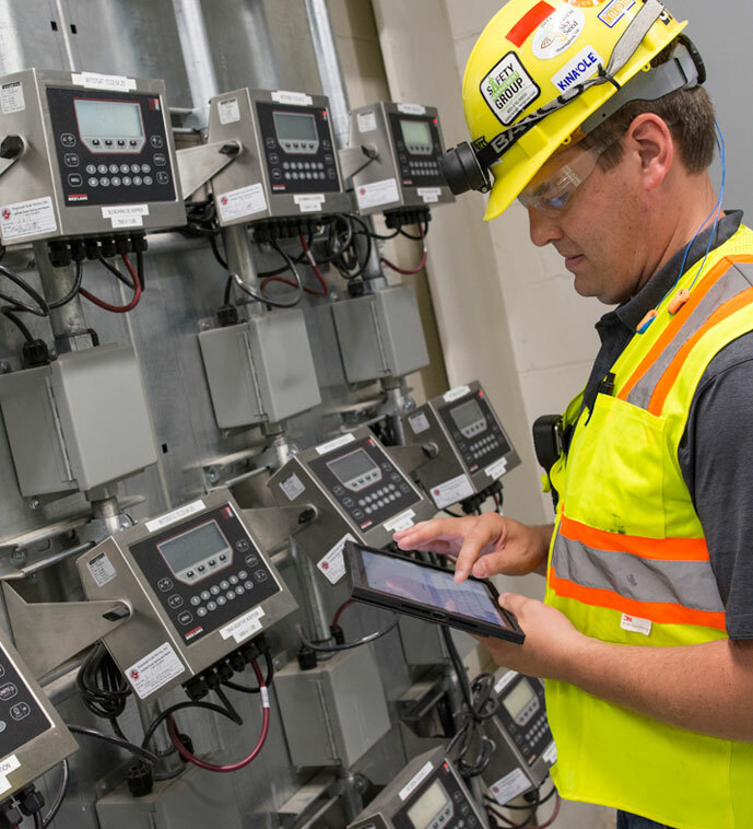 Electrician performing an audit.