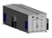 3D rendering of a modular industrial electrical building with metal siding, double entry doors, and exterior equipment.