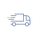 Simple icon of a delivery truck that looks like it's in motion.