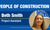 Graphic featuring the text “People of Construction,” “Beth Smith,” and “Project Assistant,” alongside a portrait of Beth Smith in front of an Interstates sign.